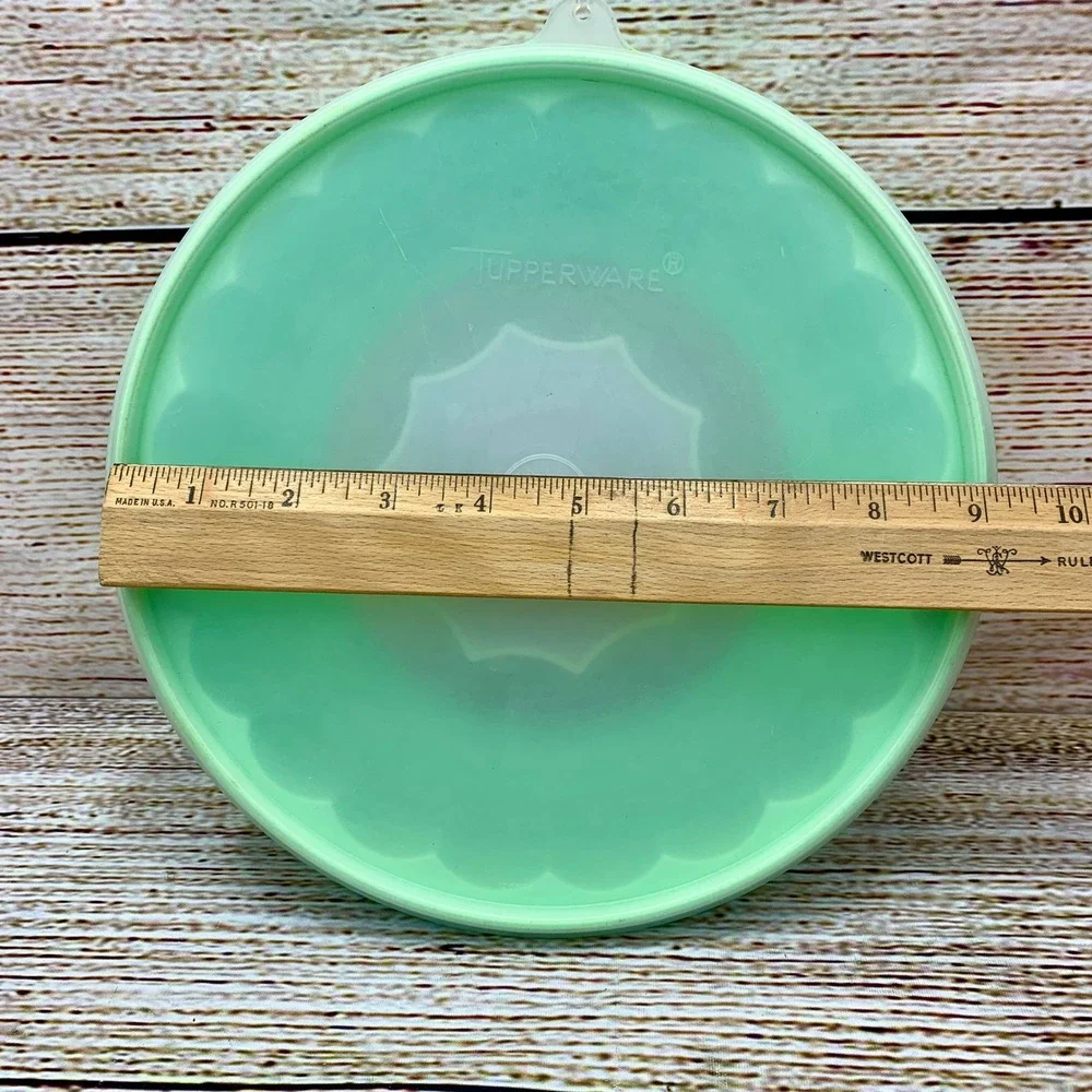 Tupperware Jello Mold Green Jel Ring Mold‎ 1201-12 1202-5 & Lid 1203-3 Vintage